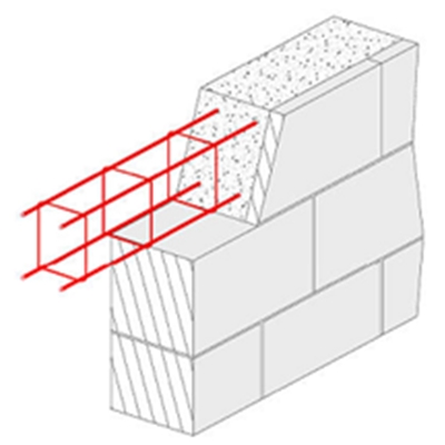 Armature acier chaînage renforcé 10 x 10cm CHR49 (4HA9) E= 20cm 6.00ml