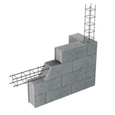 Armature chaînage horizontal renforcé 8 x 8cm CH8x8-8-15 (4HA8) E=15cm 6.00ml