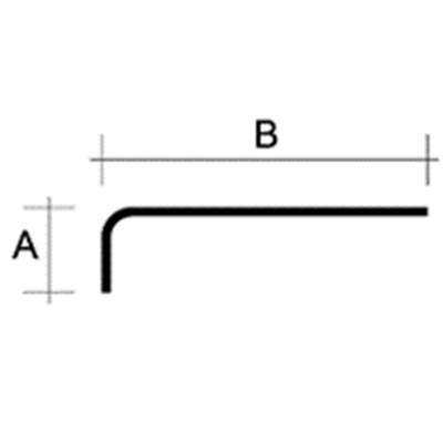 Armature acier chapeau de rive coudé CR890 D. 8mm 10 x 90cm