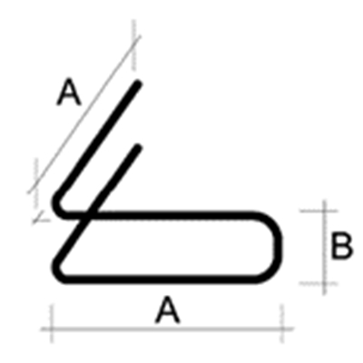 Armature acier de liaison double équerres EQF HA8 15 x 60cm ht. 135mm p/ semelle renforcée