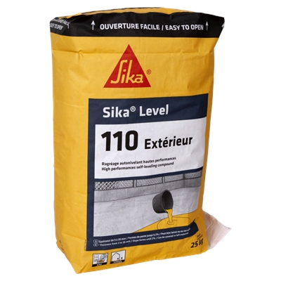 Mortier de ragréage sol int. ext. H.P ép. 3 à 20mm Sikafloor Extérieur Level 110 sac 25kg Gris Clair