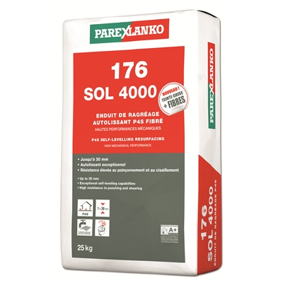 Ragréage autolissant fibré P4 int. ext. ép. 3 à 30mm Sol 4000 176 sac 25kg
