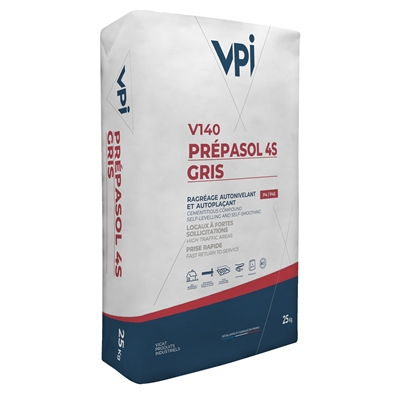 Ragréage autolisssant 4S 1 à 30mm sols int./ext. Prepasol 4S V140 sac 25kg Gris