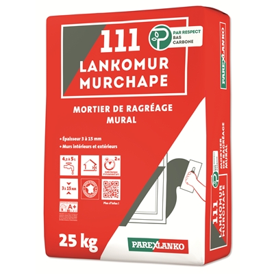 Ragréage mural ép. 3 à 15mm 111 Lankomur Murchape sac 25kg