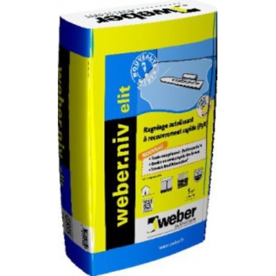Ragréage sol int. autolissant P3R ép. 3 à 10mm Weber.niv Elit sac 25kg Gris