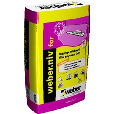 Ragréage sol int. autolissant fibré P3R ép. 3 à 20mm Weber.niv For sac 25kg Gris
