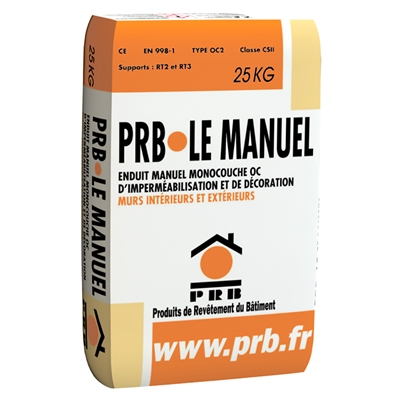 Enduit monocouche manuel semi allégé grain fin PRB Le Manuel sac 25kg Guérande 721
