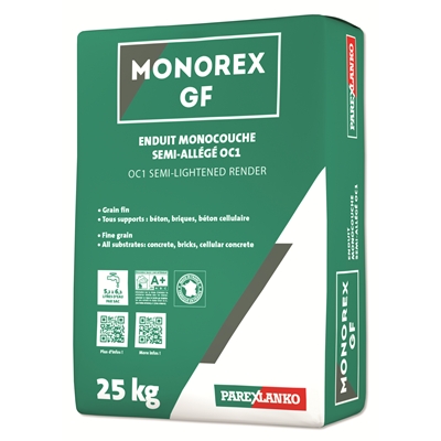 Enduit monocouche semi-allégé grain fin Monorex GF sac 25kg Sable Athène J39