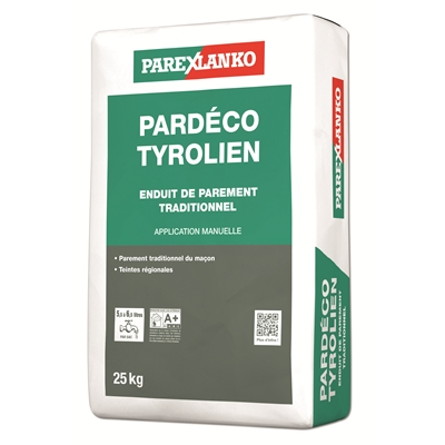 Enduit parement minéral traditionnel Pardeco Tyrolien sac 25kg Sable Athène J39