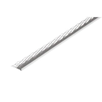 Profil modénature d'enduit métal déployé Galva ép. 10mm jonc pvc Blanc 3.00ml