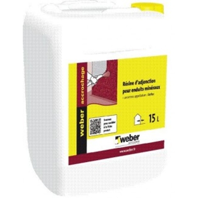 Résine d'adjonction p/ enduit mineraux Weber Accrochage bidon 15L Blanc