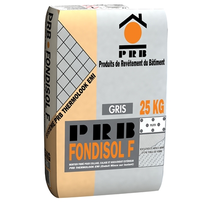 Mortier fibré p/ sous enduit système ITE PRB Fondisol F sac 25kg Gris