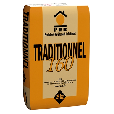 Sous enduit base ciment & chaux PRB Traditionnel 160 sac 25kg Gris
