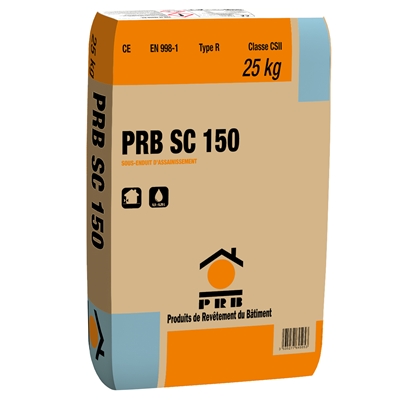 Sous enduit d'assainis. p/ mur humide ou salpêtre PRB SC 150 sac 25kg Gris