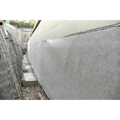Nappe à excroissances PEHD p/ paroi enterrée Delta MS Drain 0.97 x 31ml Brun