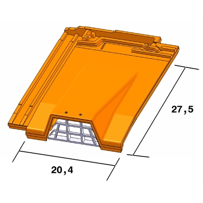 Tuile chatière de ventilation + grille (35cm²) Giverny PV 613GPV Ardoisé