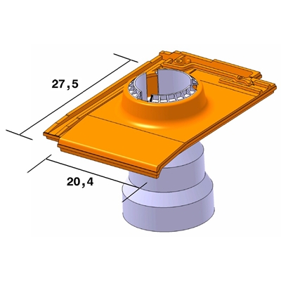Tuile à douille D. 100mm sans connecteur Giverny PV 635GPV Ardoisé