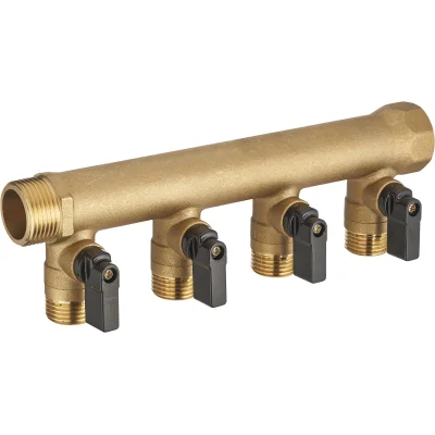 Collecteur MF G3/4 4 départs M G1/2 avec vannes monoblocs