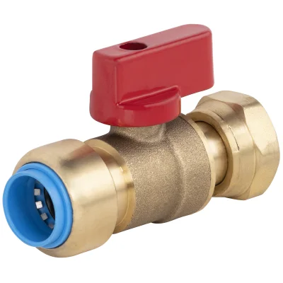 Vanne 1/4 de tour manette papillon Toutpush F écrou libre 1/2 D. 14mm