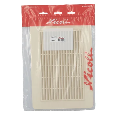 Grille de ventilation plast. 200cm² p/ façade 226 x 323mm + moust. 1GAPM2 Sable