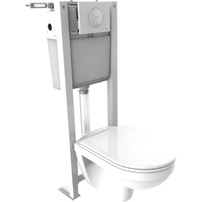 Bâti-support monobloc autoportant Solemur avec abattant & plaque