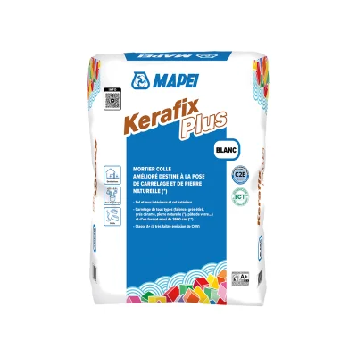Mortier colle déformable int. ext. C2E Kerafix Plus sac 25kg Blanc