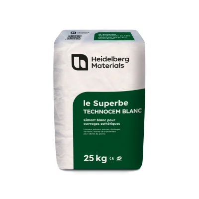 Ciment Blanc Le Superbe Technocem CEM II 32.5R NF sac 25kg