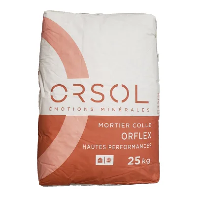 Mortier-colle p/ mur int. ext. haute perf. C2S1ET Orflex HP MC2SHPB sac 25kg Blanc