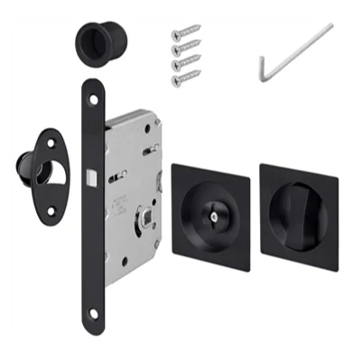 Kit garniture p/ porte simple Chiudiscrigno carré à condamnation Noir Ral 9005
