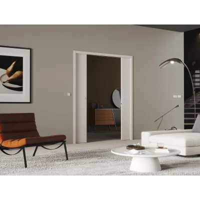 Kit de finition Intégral 2en1 prépeint p/ châssis à galandage 2vtx ép. 100mm 203 x 200cm Scrigno