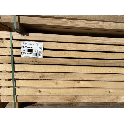 Chevron sapin Choix 3 non traité p/ coffrage 63 x 75mm 4.00ml