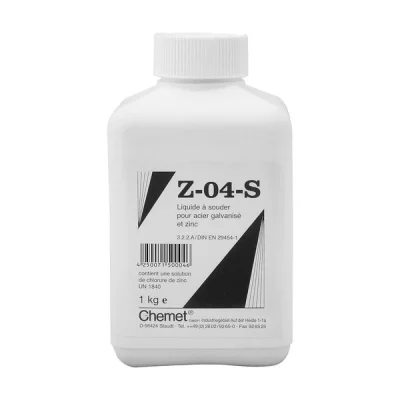 Décapant liquide à souder p/ zinc & acier Galvanisé Z-04-S bidon 1kg
