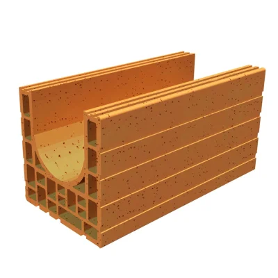 Brique de mur T.C linteau-chaînage Porotherm R2510 ép. 250mm 249 x 500mm