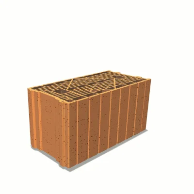 Brique de mur T.C base Porotherm R251 Th+ ép. 250mm 249 x 500mm R=1.71m².K/W