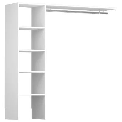 Colonne AP2P p/ dressing 184 x 184 x 47cm tablette chapelière recoupable Blanc