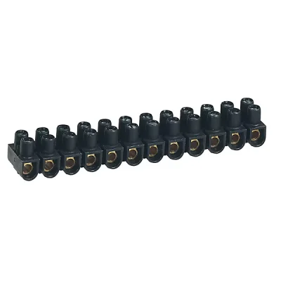 Barette raccordement 12 bornes 250V maxi 16mm² 76A Nylbloc Noir LEGRAND