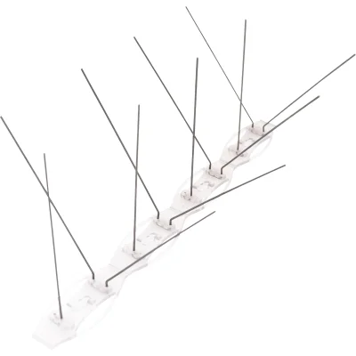 Anti oiseaux pics inox doubles (x4) semelle polycarbonate Bird Guard 50cm