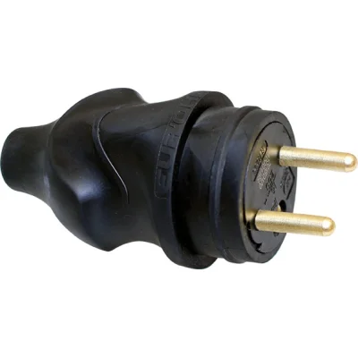 Fiche mâle IP44 noir EUR'OHM