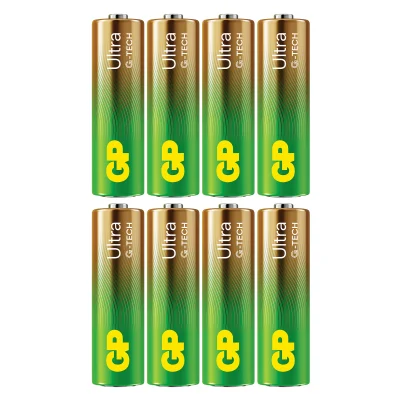 Piles GP Ultra Alcaline LR6-AA 1.5V blister de 8 GP BATTERY