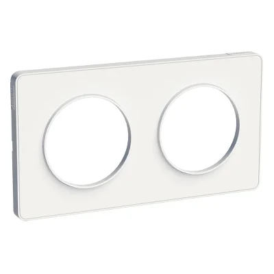 Plaque de finition clipsable 2 modules Odace Style Blanc S520804 SCHNEIDER