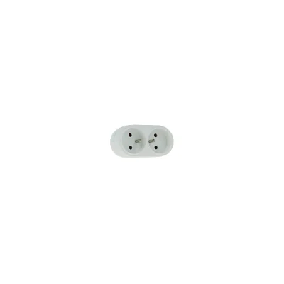 Fiche plastique biplite 2 x 2P+T 16A IP20 Blanc SIANCE
