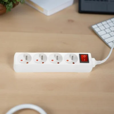 Bloc multiprise 230V 16A 4 x 2P +T + interrupteur câble 1ml SIANCE