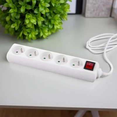 Bloc multiprise 230V 16A 5 x 2P +T + interrupteur câble 1ml SIANCE