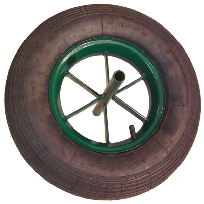 Roue de brouette D. 40cm jante acier rayons soudés pneu gonflable