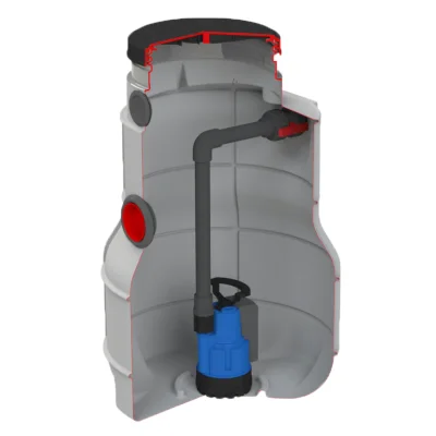Poste de relevage polyéthylène Drain'up eaux claires D. 60 x 100cm + pompe