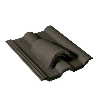 Tuile chatière de ventilation grillagée (18cm²) Double Romane DY042 Brun 04