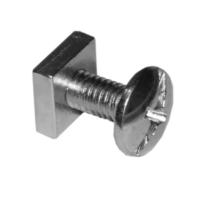 Boulon zingués D. 6 x 14mm têtes rondes larges + écrous carrés vente au détail