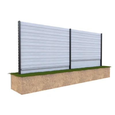 Poteau béton mur inter 2 feuillures 12 x 12cm (2,15ml h.s) 2.90ml Gris