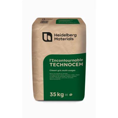 Ciment Gris l'Incontournable Technocem CEM II/B-LL 32.5R NF sac 35kg