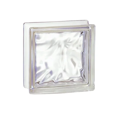 Brique de verre ép. 8cm 190 x 190mm Incolore Nuagée